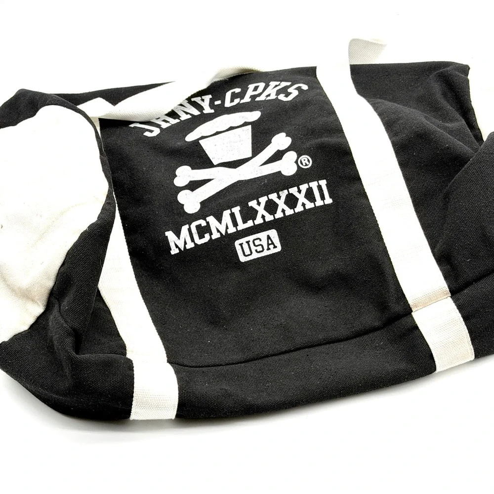 JHNY-CPKS Canvas Duffle Bag Black White Skull Cupcake MCMLXXXII USA Streetwear